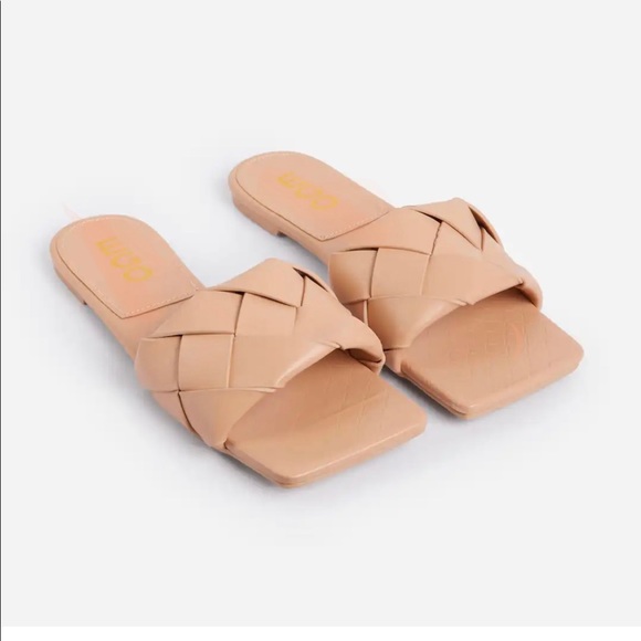 Tan quilted square toe flats only size 9 10 left - Picture 11 of 14